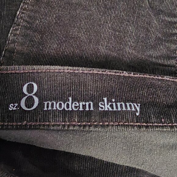 Ann Taylor Loft Pants Womens Size 8 Modern Skinny Green Corduroy with Pockets - Picture 5 of 6